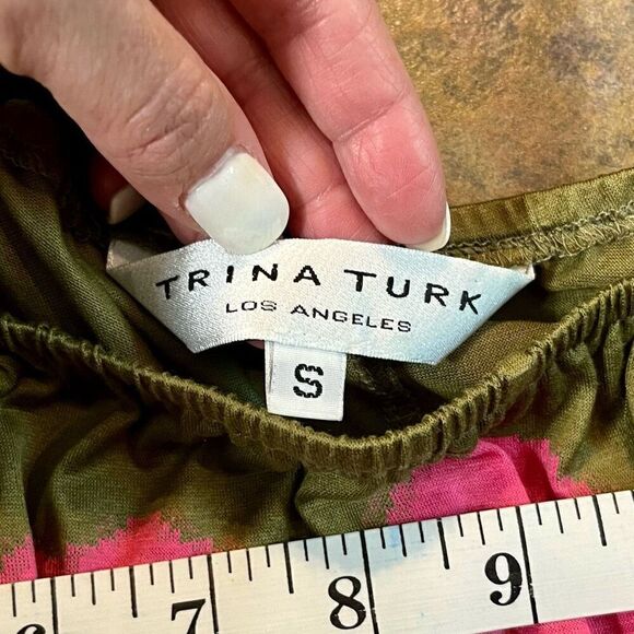 Trina Turk Floral Bohemian Elastic Off-the-Shoulders Top Small - Picture 5 of 7